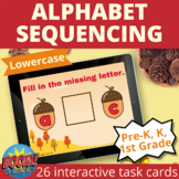 Lowercase Letter Sequencing Boom Cards Fall Thanksgiving A