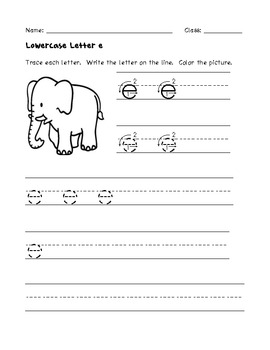 Lowercase Letter Writing Practice by nareah43 | Teachers Pay Teachers
