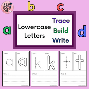 Lowercase Letters Activities Trace Build and Write Kindergarten