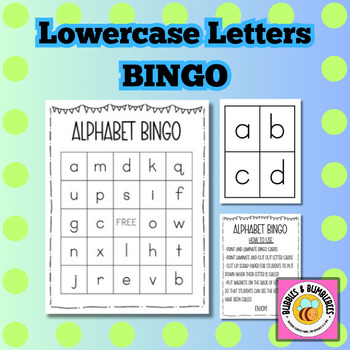 Preview of Lowercase Letters BINGO-30 Unique BINGO Boards, 1 Blank Board, & Letter Cards
