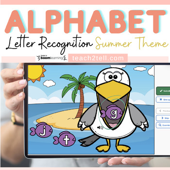 Preview of Alphabet Letter Recognition Summer Activity Boom Digital Cards