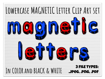 Preview of Lowercase Magnetic Letter Manipulatives Clip Art