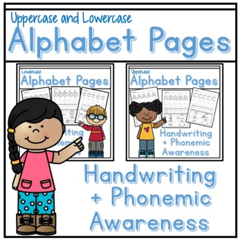 Preview of Lowercase & Uppercase Letter Writing & Tracing Worksheets, Handwriting Practice