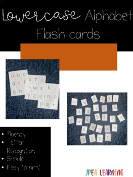 Preview of Lowercase alphabet Flash Cards Prek-Kindergarten Simple