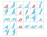 Montessori Lowercase alphabet in cursive, to trim