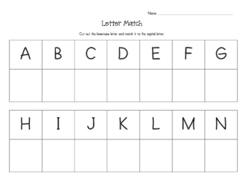 assessment alphabet worksheet Capital Lowercase and Lindsey Loves Match Letter by