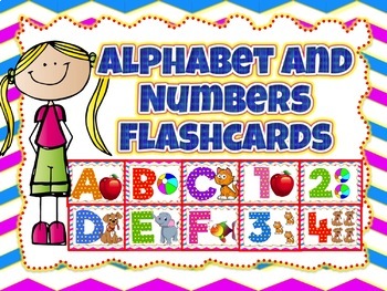 Preview of Lowercase and Uppercase Alphabet flashcards and Numbers flashcards WALL DECOR