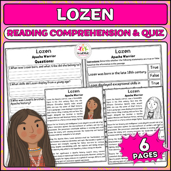 Preview of Lozen: Apache Warrior and Heroic Leader Reading Comprehension & Quiz Activities