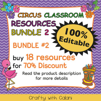 Preview of Luau Classroom Theme Bundle #2 - 100% Editable
