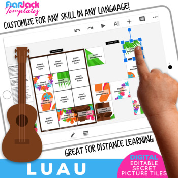 Preview of Luau Digital Editable Google Slide Secret Pictures | Distance Learning