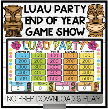 Preview of Luau Party Game Show | End of Year | Summertime | Jeopardy Style