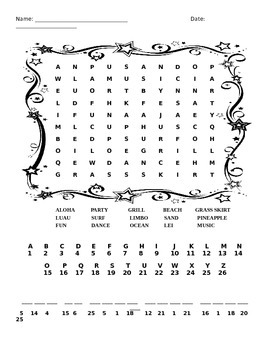 Preview of Luau Word Search