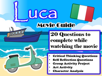 Preview of Luca Movie Guide (2021) - Movie Questions with Extra Activities