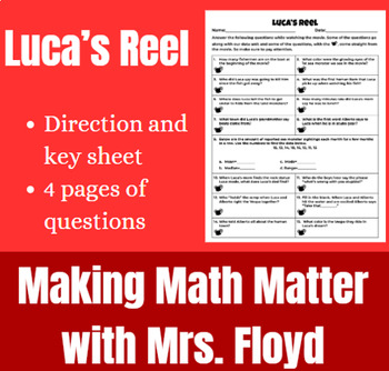 Preview of Luca’s Reel- Math Movie Sheet