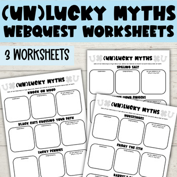 Preview of Luck Myths Webquest | St. Patrick's Day | March | Unlucky Worksheets