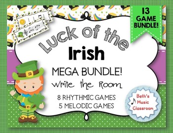 Preview of Luck of the Irish MEGA BUNDLE Write the Room Melody/Rhythm - 13 GAMES!