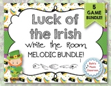 Luck of the Irish - Write-the-Room BUNDLE!  5 Melodic Scavenger Hunt Games!