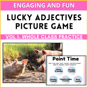 Preview of Lucky Adjectives Practice Game High Engagement Review
