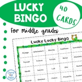 Lucky Bingo Game  St Patrick's Day Party Vocabulary Reading