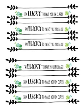 Preview of Lucky Bookmark Printouts