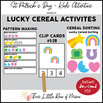 Preview of Lucky Cereal - St Patrick's Day Activity - counting - sorting - patterns - Print