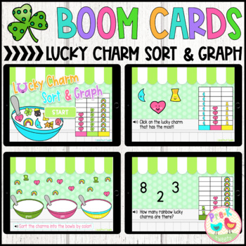 Preview of Lucky Charm Color Sort and Graph Boom Cards | Distance Learning