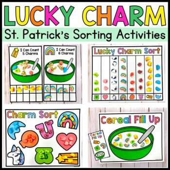 Preview of Lucky Charm Math and Sorting St Patricks Activities