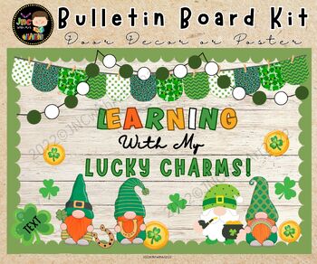 Preview of Lucky Charms Bulletin Board Kit, St Patricks Day Bulletin Boards Ideas, Editable