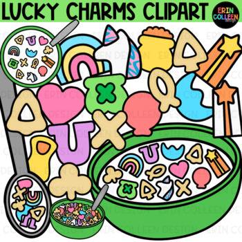 Preview of Lucky Charms Clipart St Patrick's Day Marshmallow Cereal