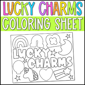 Preview of Lucky Charms Coloring Page - March, St. Patricks Day