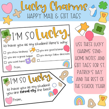 Preview of Lucky Charms Happy Mail & Gift Tags | Classroom Community & Management