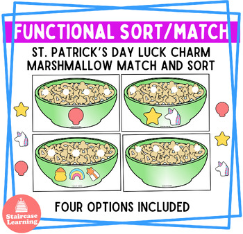 Preview of Lucky Charms Marshmallow match and sort task cards