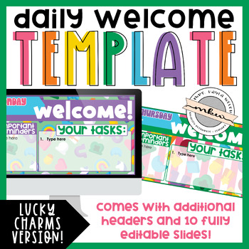 Preview of Lucky Charms Morning Welcome Template | Agenda Slides
