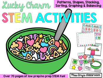 Preview of Lucky Charms STEM Activities: Graphing, Sorting, Counting, Patterns, Balancing