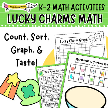 Preview of Lucky Charms Sort, Graph, & Taste Math Activities | St. Patrick's Day Snack K-2