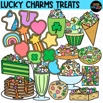 Preview of Lucky Charms Treats Clipart - St Patrick's Day Cookies, Ice Cream, Cake, Sweets