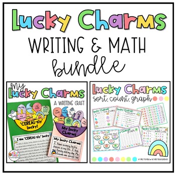 Preview of Lucky Charms Writing & Math Bundle | March graphing & craft | St. Patrick's