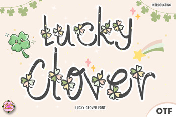 Preview of Lucky Clover St. Patrick's Day font letters for teachers