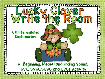 Preview of Lucky Clover Write the Room-Aligned and Differentiated CVC, CCVC/CVCC and CVCe