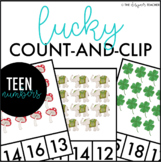 St. Patrick's Day Count and Clip Cards Teen Numbers 11-20