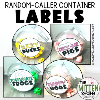 Preview of Lucky Duck (and more) Labels for Random Caller Containers FREE