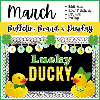 Preview of Lucky Ducky- March Bulletin Board and Contest- Library or Classroom