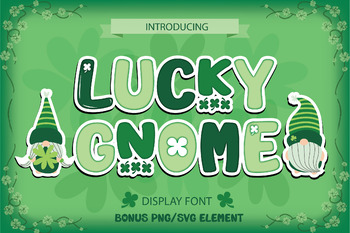 Preview of Lucky Gnome Font And Cute Gnome Clipart Included For St Patrick's Day