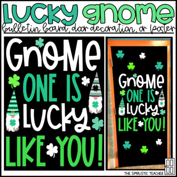 Preview of Lucky Gnomes St. Patrick's Day Bulletin Board, Door Decor, or Poster
