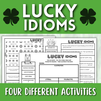 Preview of Lucky Idioms Worksheets - Figurative Language Activities