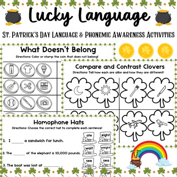 Preview of Lucky Language - St. Patrick's Day Phonemic Awareness and Language Activities