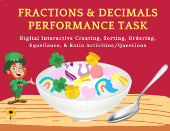 Preview of Lucky Leprechaun Fraction Performance Task