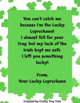 Preview of Lucky Leprechaun Letter