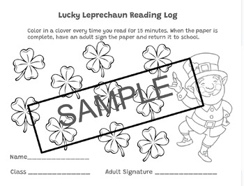 Preview of Lucky Leprechaun Reading Log