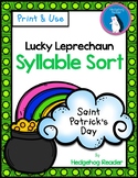 Lucky Leprechaun Syllable Sort - No Prep
